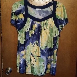 Dressbarn Top with silver accents